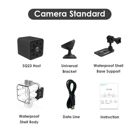 Camera Espion - Mini Caméra sans Fil Infrarouge Detecteur de Mouvement HD  1080P MD23 + CarteTF 32G Noir