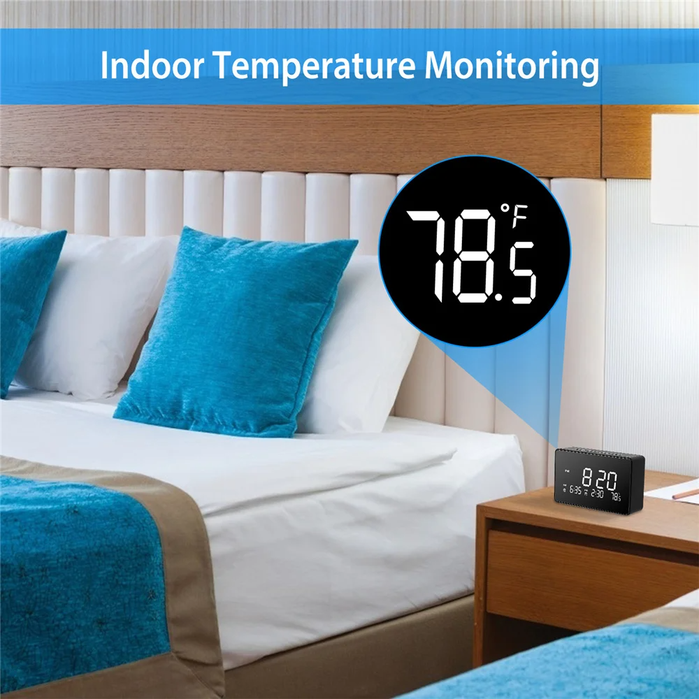 Horloge WiFi avec Mini Caméra HD 1080P et Thermomètre Intégré