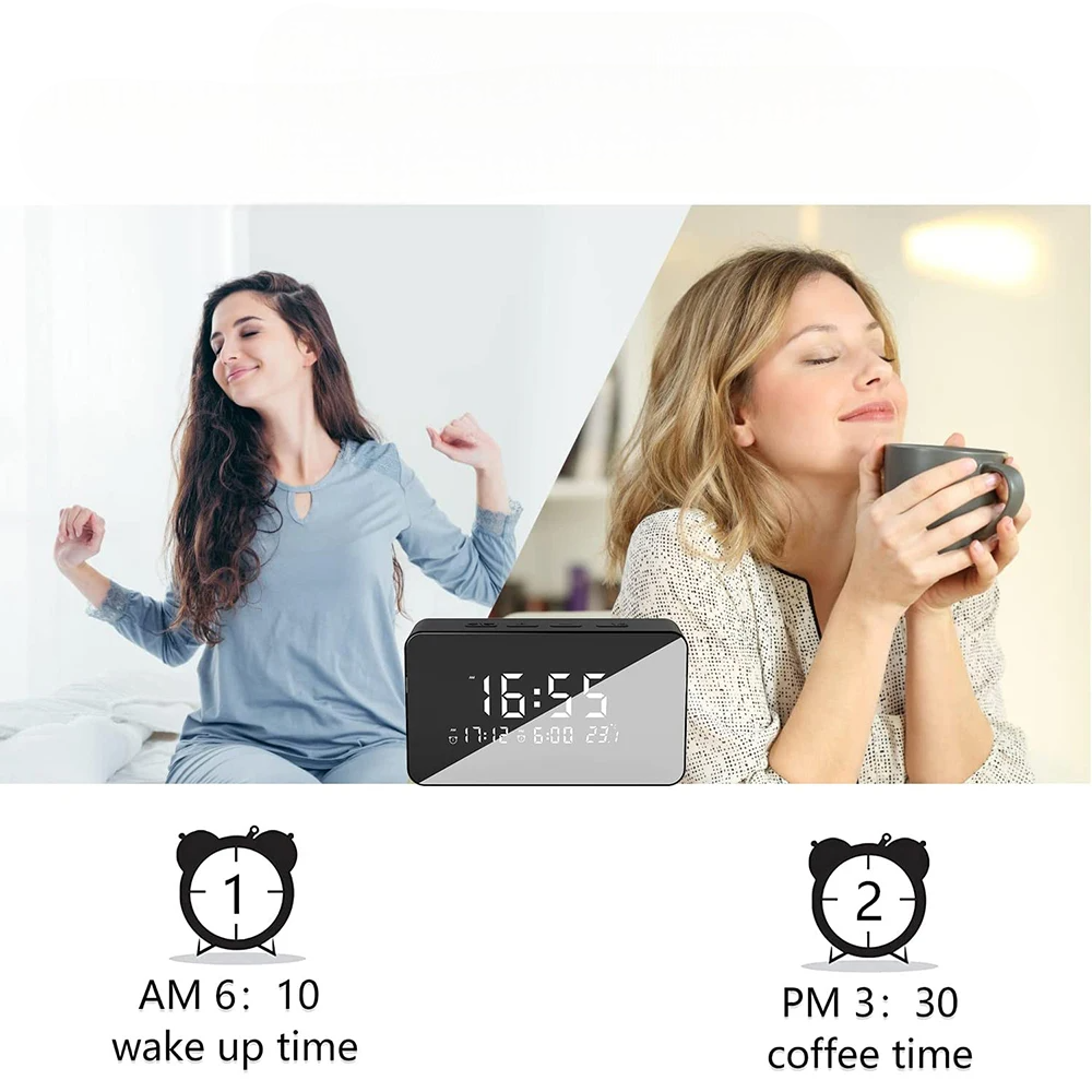 Horloge WiFi avec Mini Caméra HD 1080P et Thermomètre Intégré