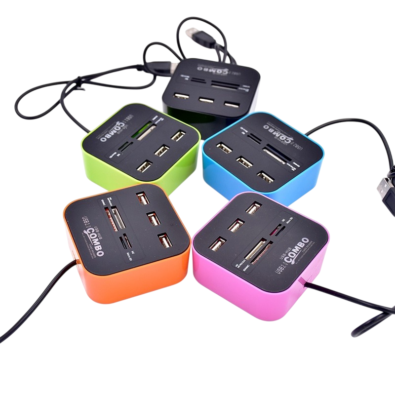 Hub USB 2.0 avec Lecteur de Cartes