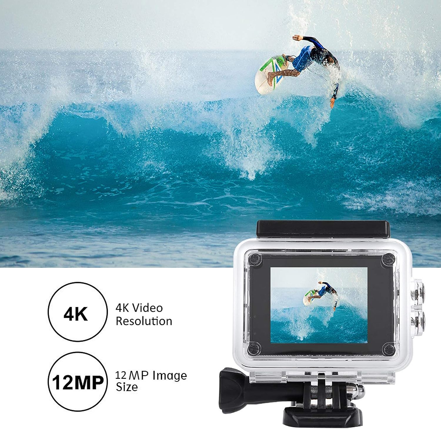 Caméra de sport 4K WIFI mini DV extérieure, Imperméable haute définition plongée