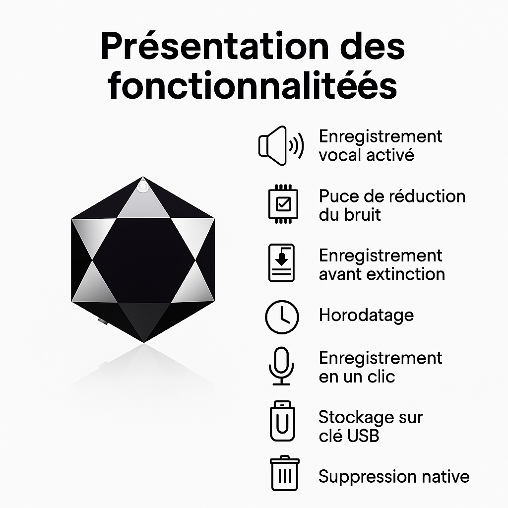 Pendentif Enregistreur Vocal micro M6