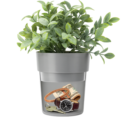 Pot de Fleur avec Compartiment Secret