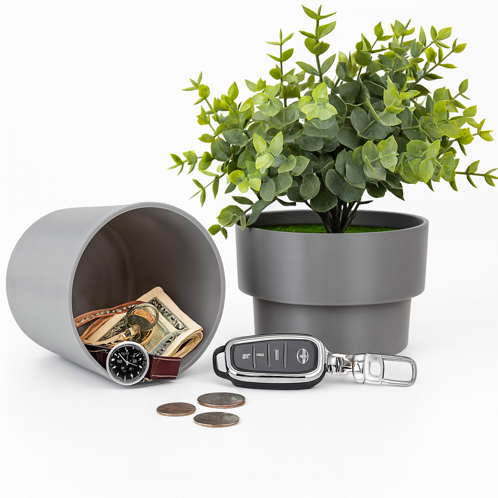 Pot de Fleur avec Compartiment Secret