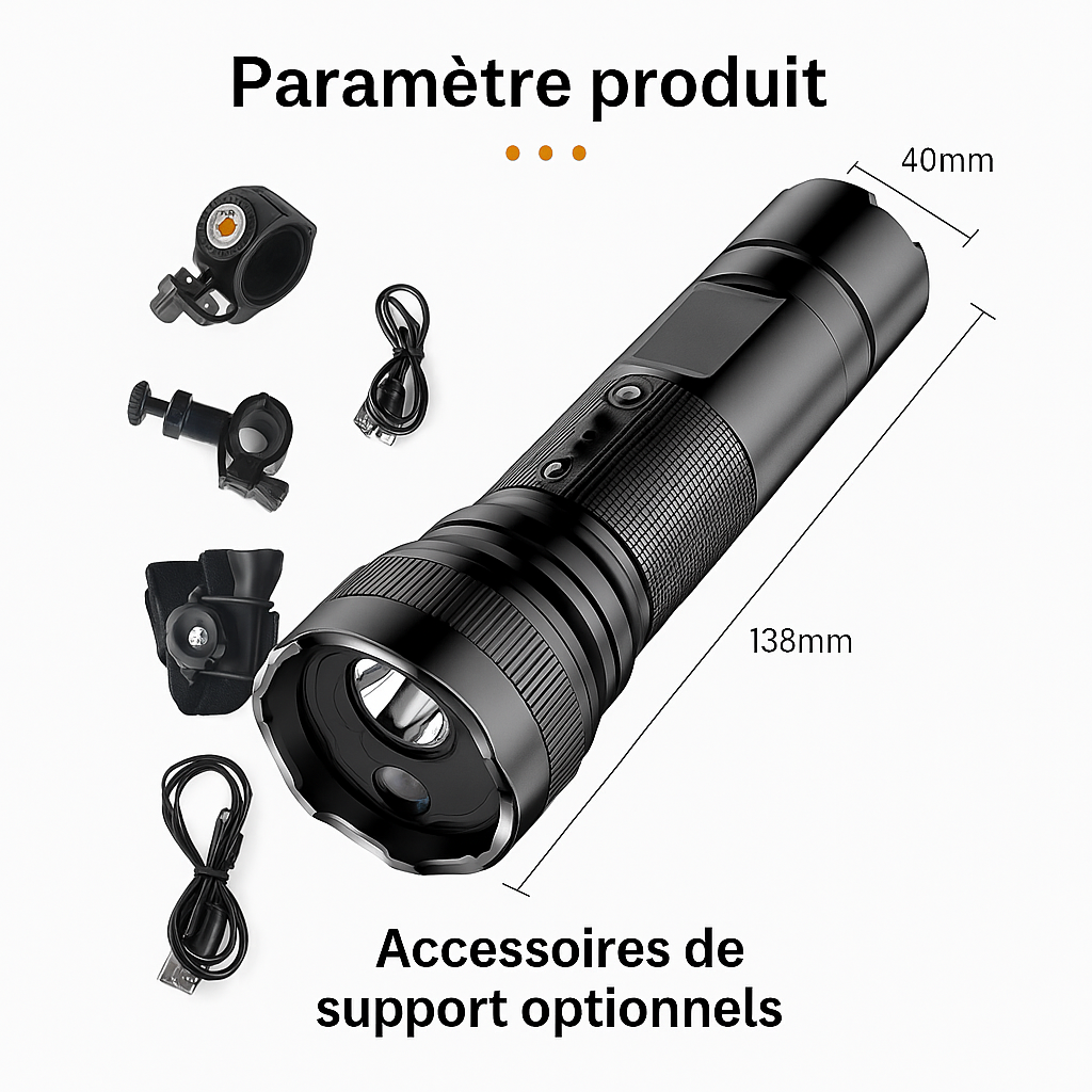 Lampe torche caméra discrète