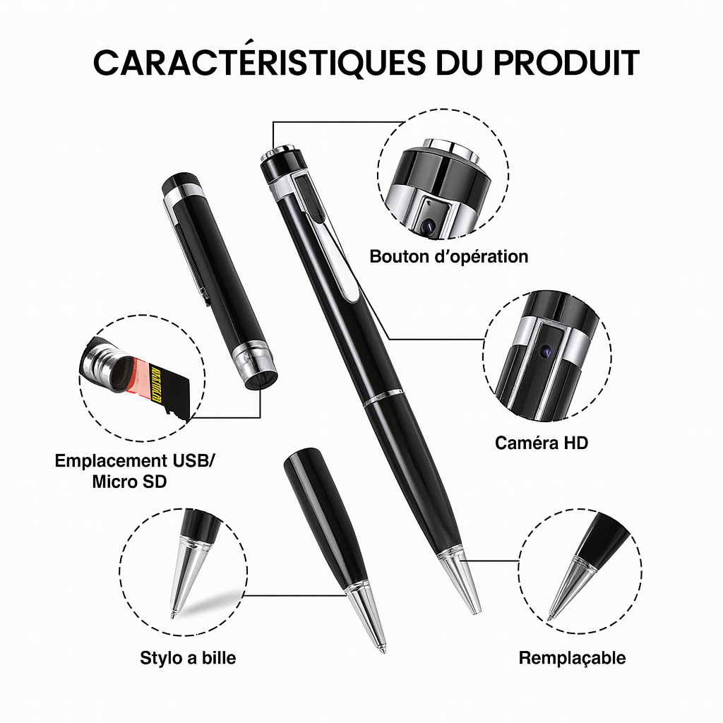Stylo Caméra HD 1080P
