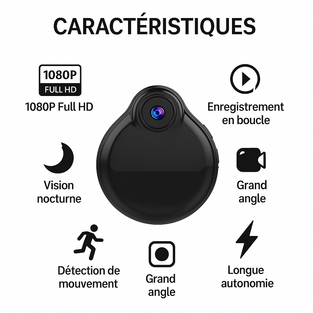 Micro caméra WiFi HD 1080P
