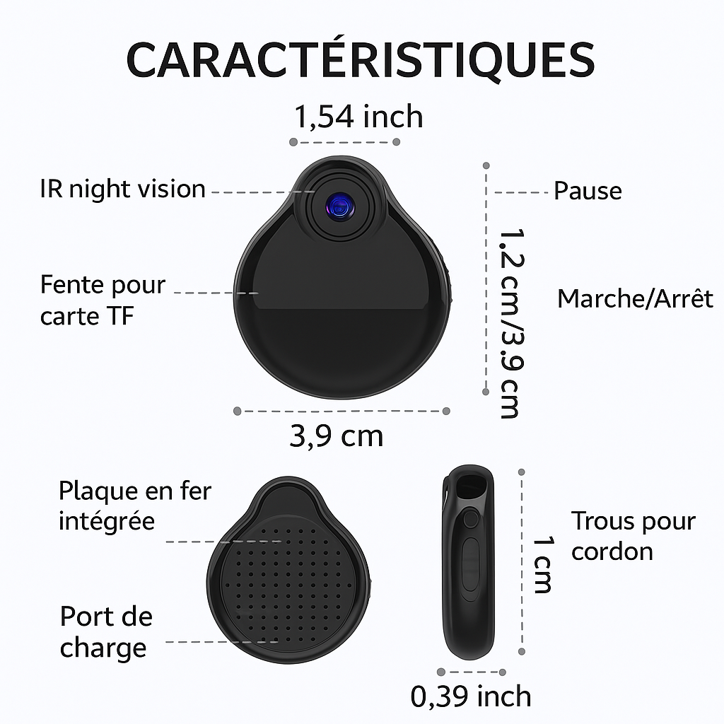 Micro caméra WiFi HD 1080P