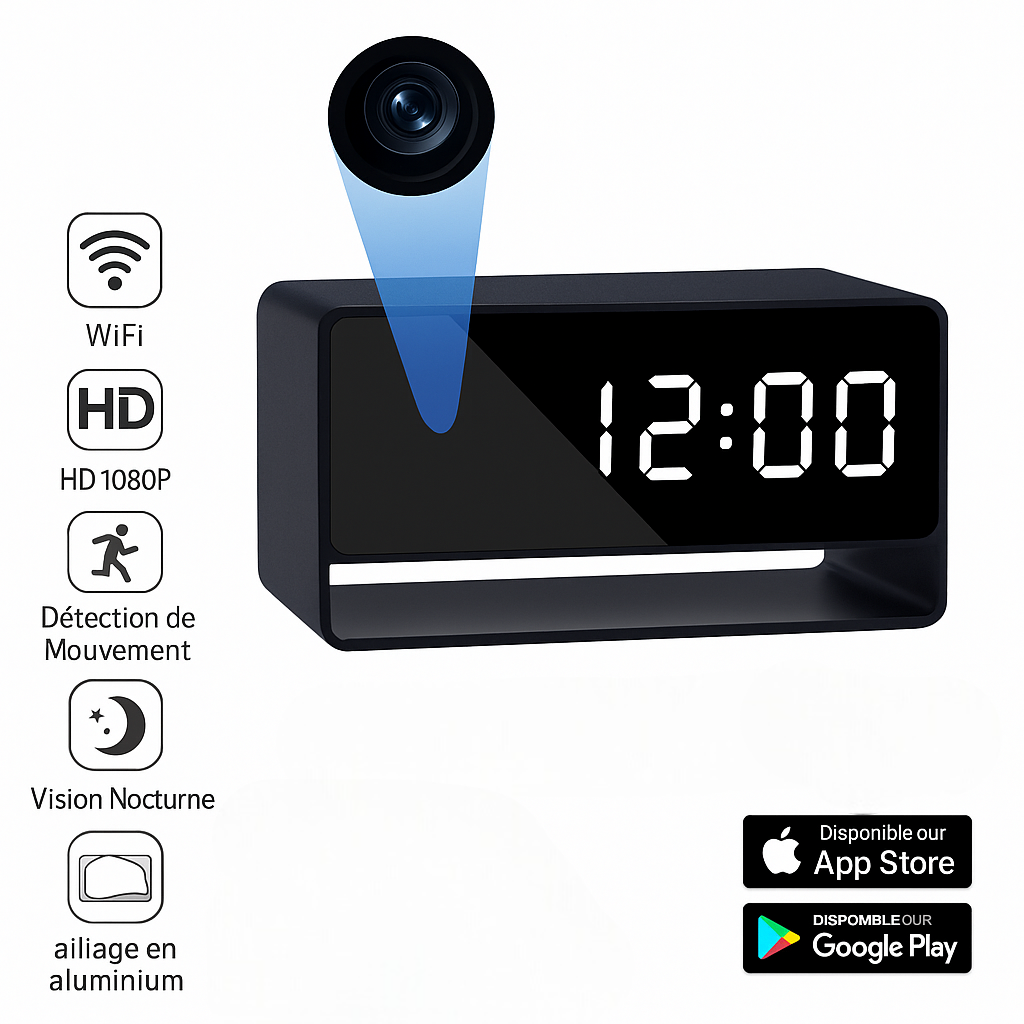 Caméra Réveil WiFi HD 1080P